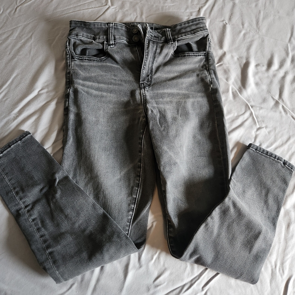 American Eagle Outfitters Women's Gray Skinny Jeans Size 8 short